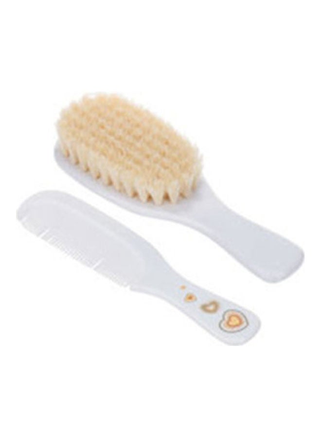 Baby Brush and Comb with Soft Natural Bristles NEWBORN BABY white - Image 4