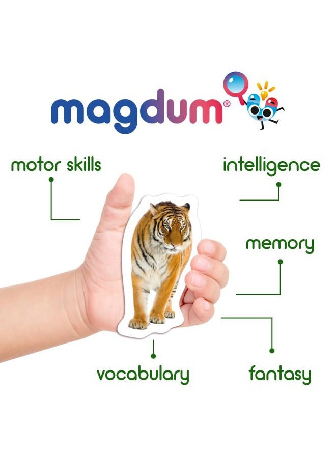Magdum Kids Magnets for Fridge - Farm+Zoo+Fruits+Vegs Photo in Tin Gift Box - 85 Large Fridge Magnets for Toddlers - Refrigerator Magnets - Image 4