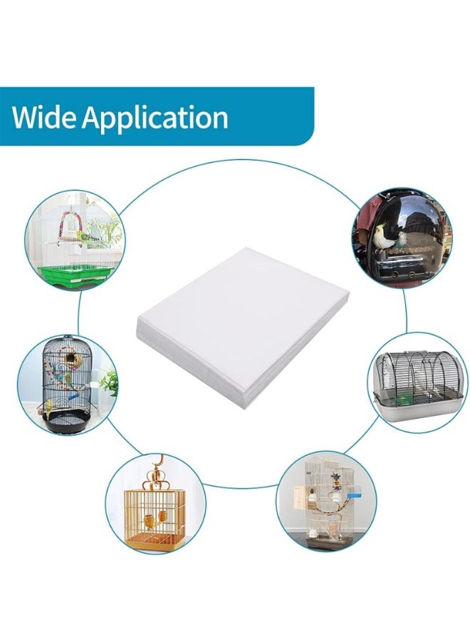 100PCS Bird Cage Liner Papers, Sheets Non-Woven Bird Cage Liners, Precut Absorbent Bird Paper,Natural Materials,Strong Water Absorption - Image 2