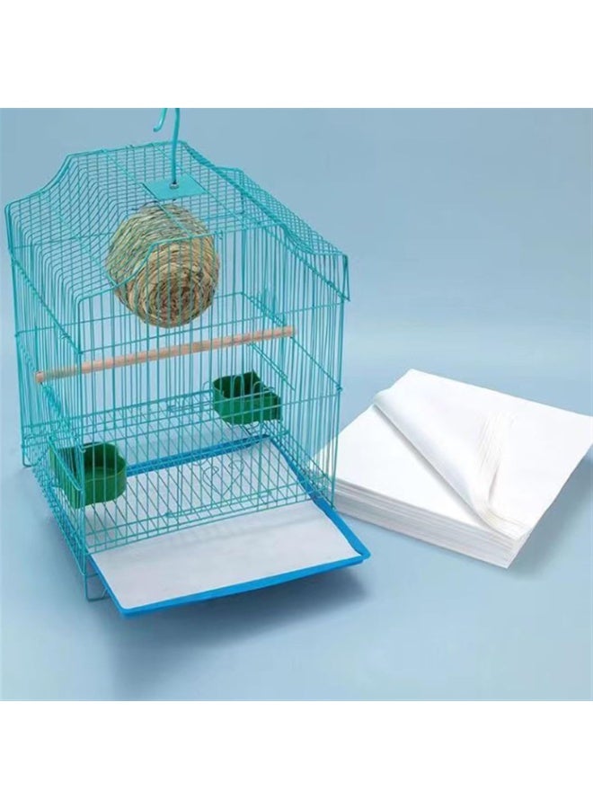 100PCS Bird Cage Liner Papers, Sheets Non-Woven Bird Cage Liners, Precut Absorbent Bird Paper,Natural Materials,Strong Water Absorption - Image 4
