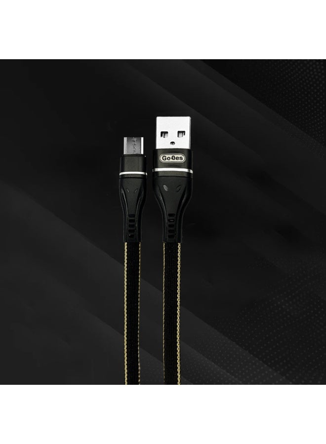Micro USB Fast Charging Cable 2M 2.4A Output Braided Tangle Free Data Sync Cord with Heat Resistant Connectors Stable Current Protection Anti Slip Metal Shell Durable Tinned Copper Core Compatible with Smartphones Tablets Earbuds Cameras and Speakers - Image 3