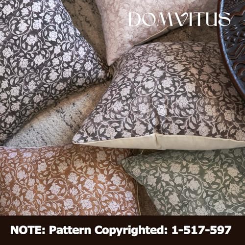 DOMVITUS Floral Pillow Covers 18x18, Throw Pillows for Couch, Floral Print Pillow Cover, Decorative Neutral Accent Throw Pillow Covers for Living Room, 1PC, Black - Image 5