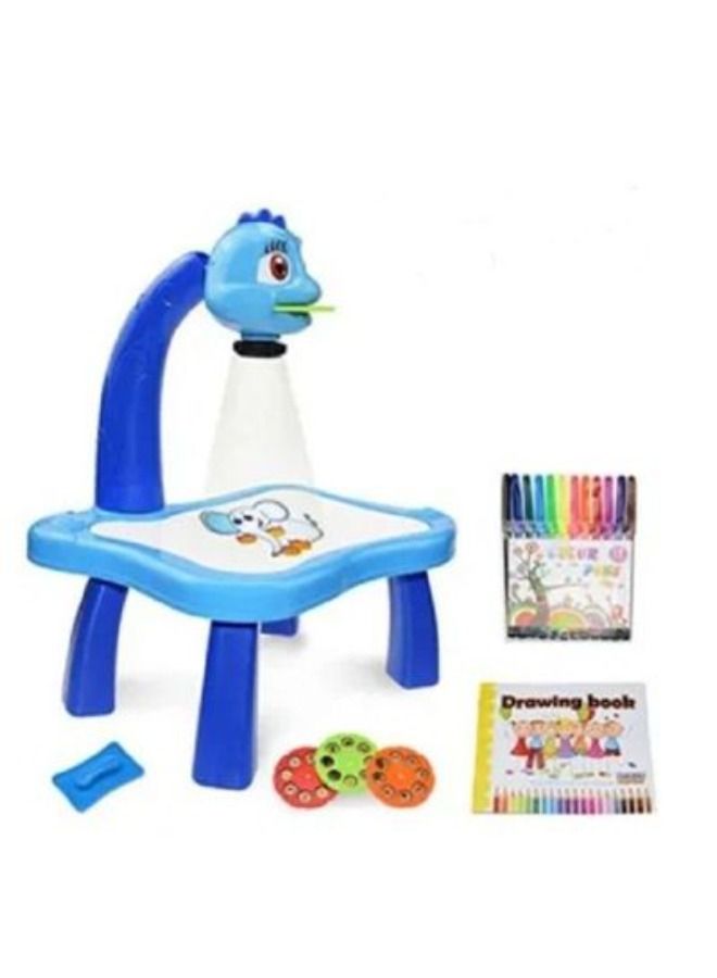 Children LED Projector Art Drawing Table detrend153 blue - Image 1