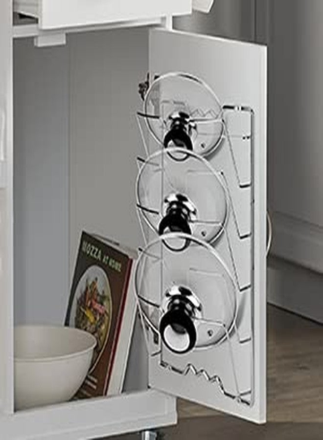 AYNEFY 5-Tiers Wall Mount Pot Lid Rack for Kitchen - Pan Lid Holder, Cabinet Door Storage Rack, Cookware Organizer Stand for Pots, Lids & Bakeware (USA) - Image 2