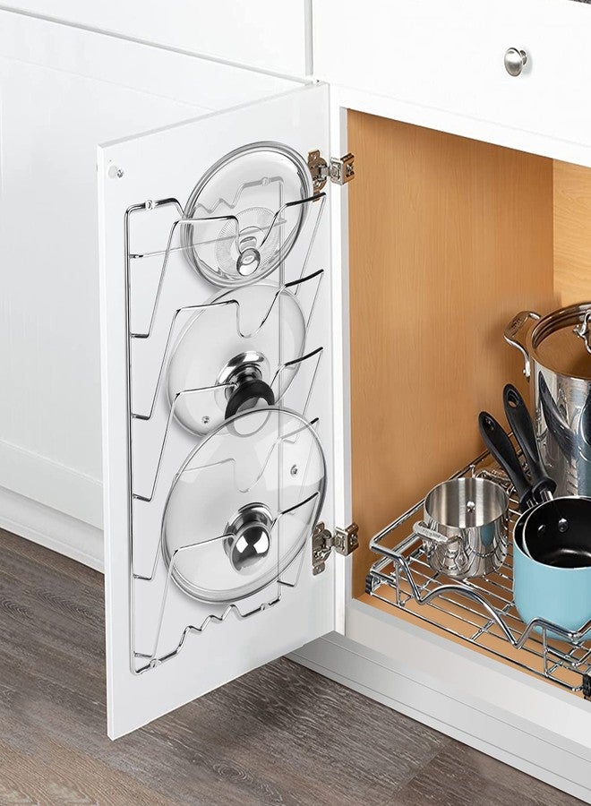 AYNEFY 5-Tiers Wall Mount Pot Lid Rack for Kitchen - Pan Lid Holder, Cabinet Door Storage Rack, Cookware Organizer Stand for Pots, Lids & Bakeware (USA) - Image 5