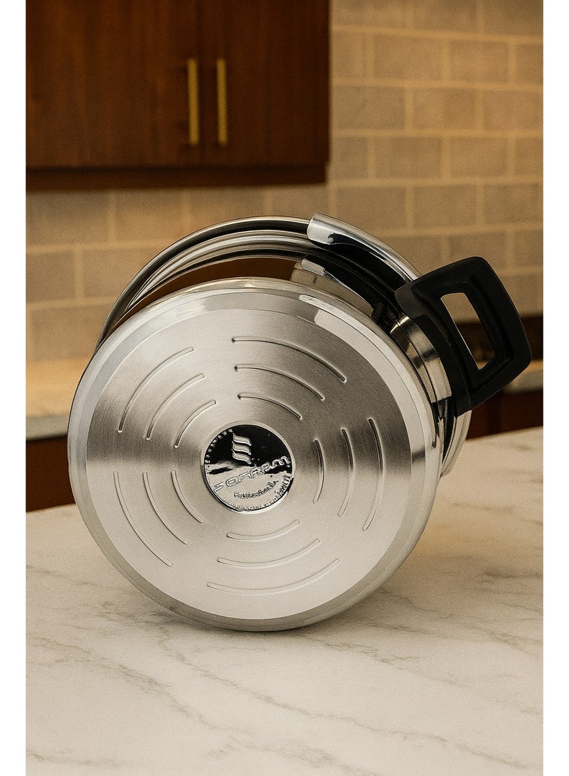 سوفرام ⭐ قدر ضغط ستيل سوفرام التركي – 8 لتر | قوة، أمان، وأناقة في مطبخك! 🇹🇷✨ - Image 3