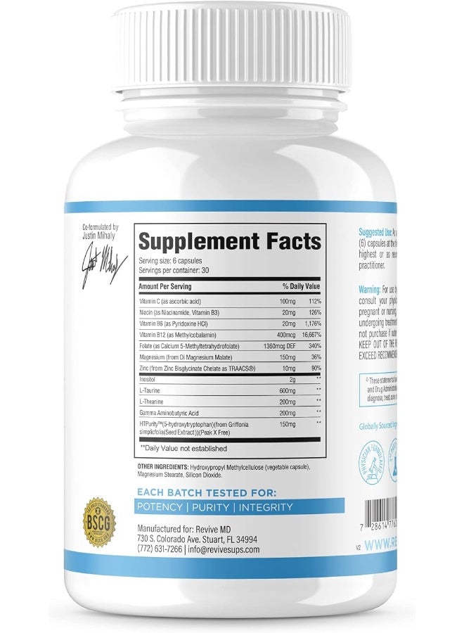 ريفايف إم دي | تهدئة | إدارة التوتر للرجال والنساء | تحسين المزاج | ١٨٠ كبسولة (قد تختلف العبوة) - Image 5