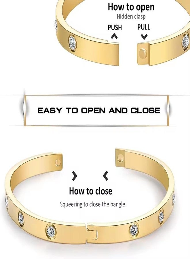MEENAZ bracelet for women Stylish Bangles for women Adjustable Anti Tarnish Bracelet for girls 2 rose gold Kada for Women Accessories Anti Tarnish Jewellery Stainless Steel Cuff Bracelet gifts Combo - Image 3