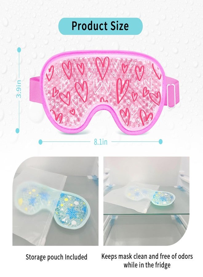 CONBELLA 2PCS Cooling Eye Mask Gel Eye Mask, Reusable Hot Cold Therapy cold eye mask for Post Surgery, Puffiness, Dark Circles, Eye Bags, Dry Eyes, Migraines with Soft Plush Backing (Heart+Snowflake) - Image 4