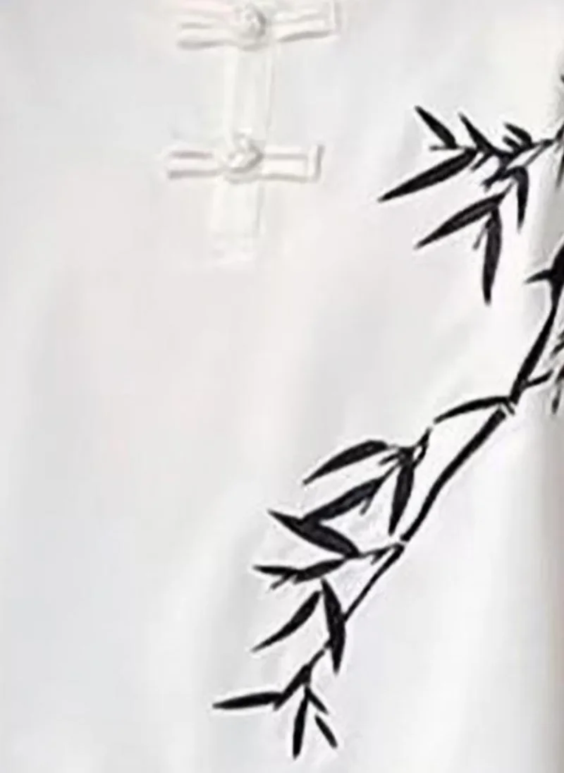 YUNIQEE White Printed Half Sleeve Henley T-Shirt