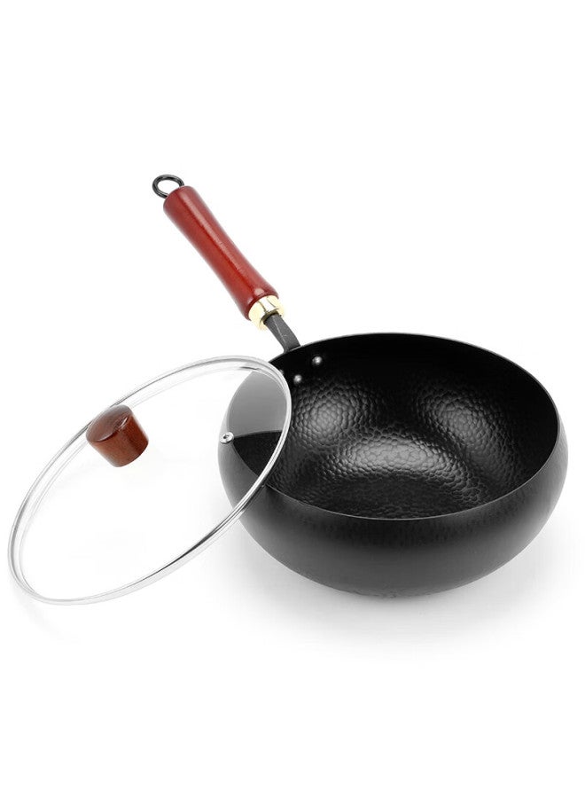 Gold Deposit Jincun Zhangqiu Big Belly Cast Iron Wok Frying Pan Non-stick Coating Household Stir-fry Pan Flat-bottomed Stew Pot Cooked Iron Open Pot 24cm - Image 2