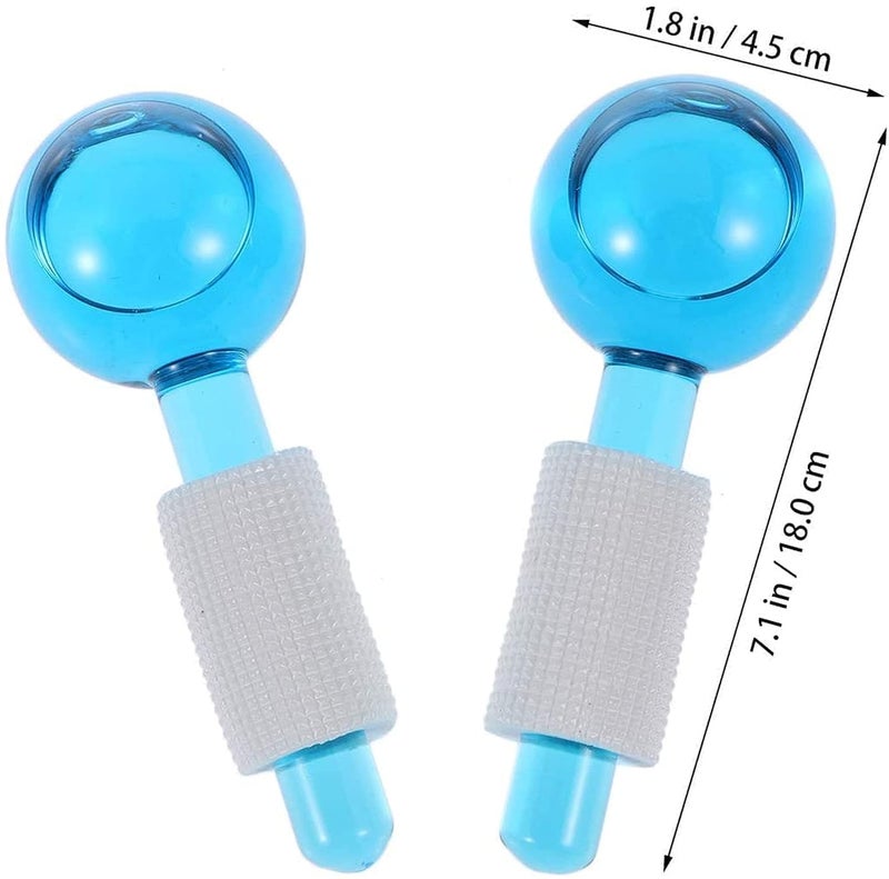 Concepta Facial Ice Globe Smart Cool Face Roller Ball Facial Massage Tools for Neck Eye Circle Reduce Puffiness Anti Ageing Wrinkles Soothing Firming Skin 2Pcs Energy Beauty Crystal Ice Roller - Image 4