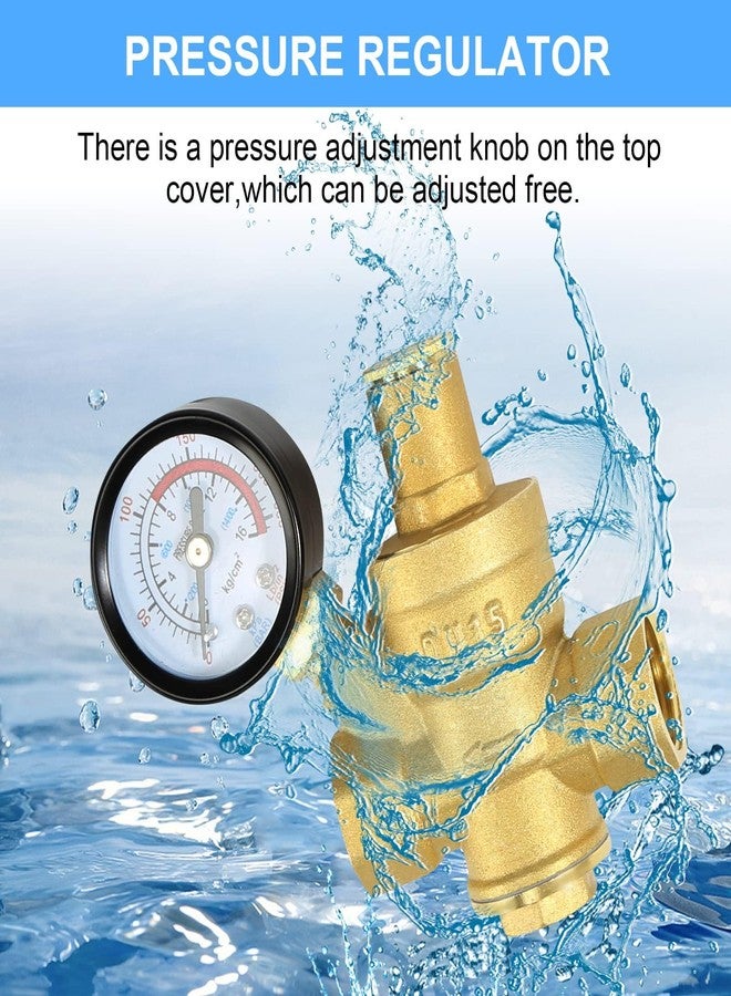 FASBET Pressure Regulator Water 1/2 Inch DN15 with Pressure Gauge, 100% High Hardness Brass, Adjustable Pressure Regulator for Water Pressure Relief Valve, Water Pressure Regulator - Image 3