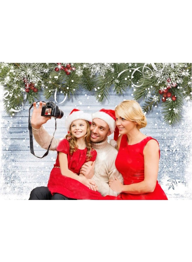 CYLYH 7X5ft Christmas Photography Backdrops for Photographers Wood Wall Backdrop White Snow Photo Background D189 - Image 4