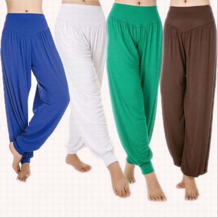 Qi Ta Women's Modal Yoga Pants Loose Dance Pants Bloomers Casual Long Pants Breathable - Image 2