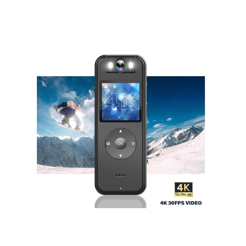 SOLARAE 128GB Body Camera 4K 30FPS UHD Recording,1.4 in Screen Recorder Night Vision Lighting 6HR Life Wearable Camcorder for Outdoor Riding, Home, Sports, Security, Travel Records - Image 2