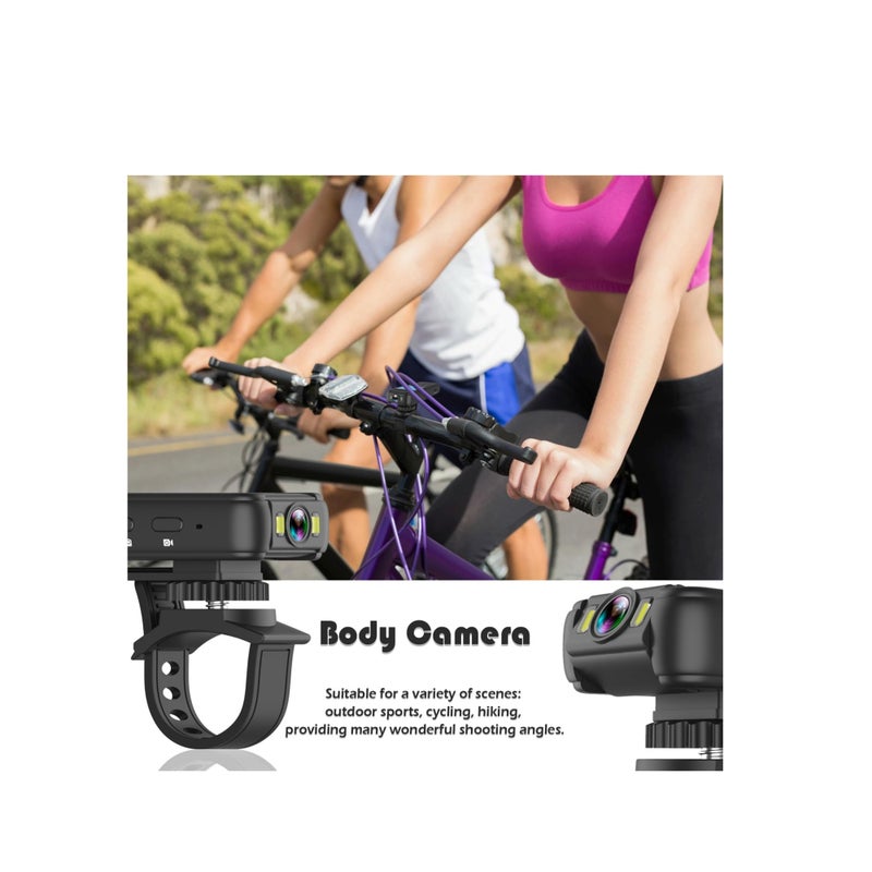 SOLARAE 128GB Body Camera 4K 30FPS UHD Recording,1.4 in Screen Recorder Night Vision Lighting 6HR Life Wearable Camcorder for Outdoor Riding, Home, Sports, Security, Travel Records - Image 5