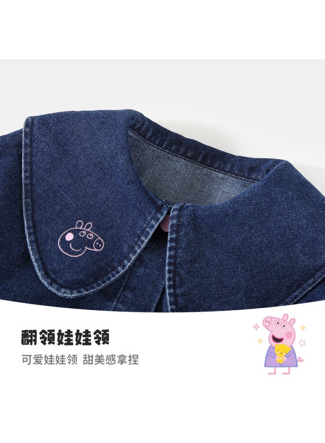 peppa Pig Spring Girls' Casual Denim Cardigan - Versatile Baby Jacket - Image 4