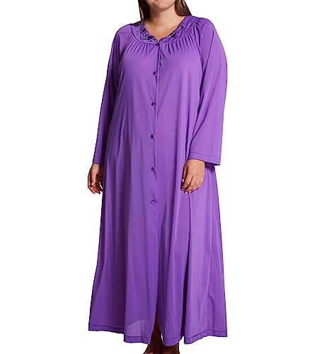 Shadowline Women's Plus-Size Petals 54 Inch Long Sleeve Long Coat, Purple, 1X - Image 5