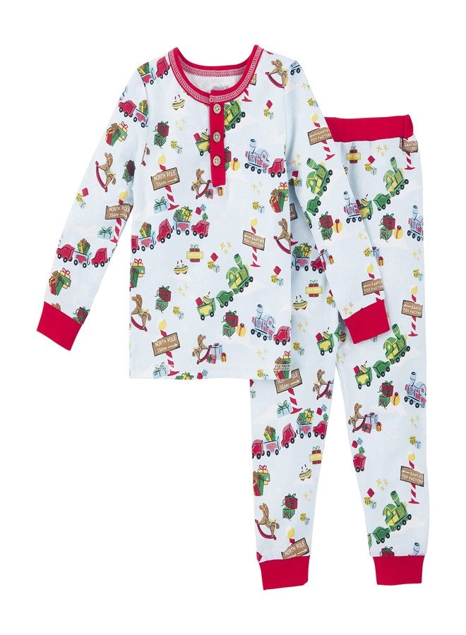 Mud Pie Boys' Christmas Pajama Set, Toyland, 9 Months/12 Months - Image 1