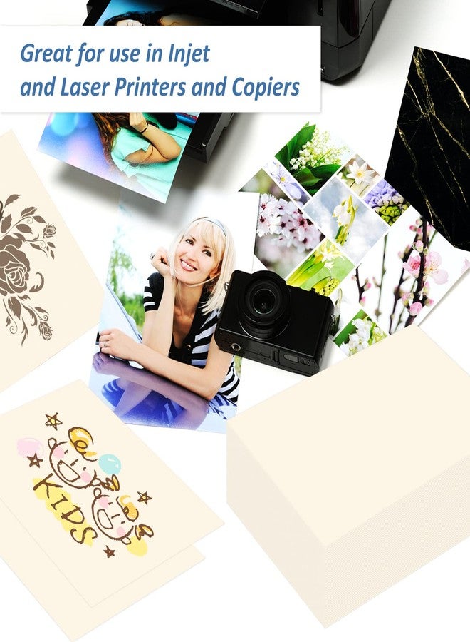 Craftask 200 Sheets Ivory Printer Paper 8.5x11, 32 lb/120 gsm Stationery Paper, Cream Cardstock Paper Sheets for Printing, Copy, Crafts, Letters, Invitations, Laser & Inkjet Printer Compatible - Image 4