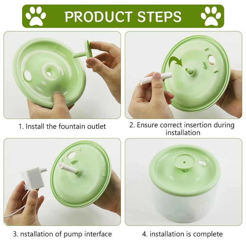 KittuPet 2 in 1 Cat Feeding Bowl with Electric Water Fountain Easy Cat Feeding Bowl 16° Tilted Food Bowl Cat Feeding Bowl for Small and Medium Pets Cats Puppies - Image 5
