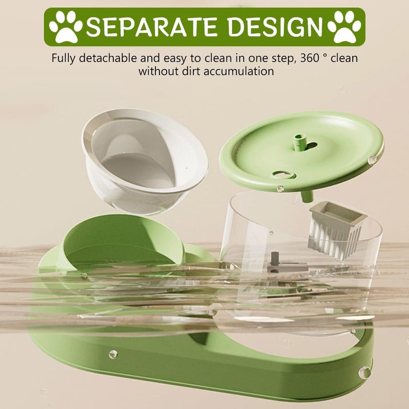 KittuPet 2 in 1 Cat Feeding Bowl with Electric Water Fountain Easy Cat Feeding Bowl 16° Tilted Food Bowl Cat Feeding Bowl for Small and Medium Pets Cats Puppies - Image 3