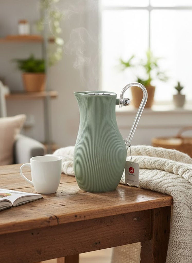 GAZELLA Tea/Coffee Flask 1 Liter Light Green/Silver