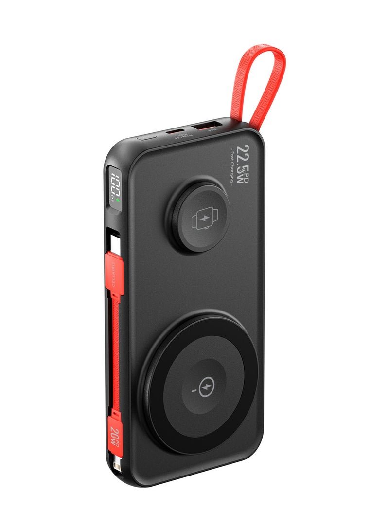 Cellairis Power Fusion Mag 10,000mAh Power Bank – PD & QC Charging, Magnetic Wireless, Built-in Cables - Image 1