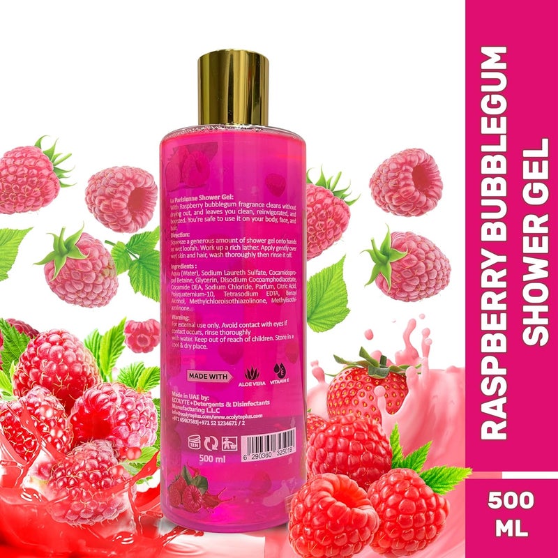 ECOLYTE+ La Parisienne Premium Luxury Shower Gel - Raspberry Bubblegum, 500 ml - Image 3