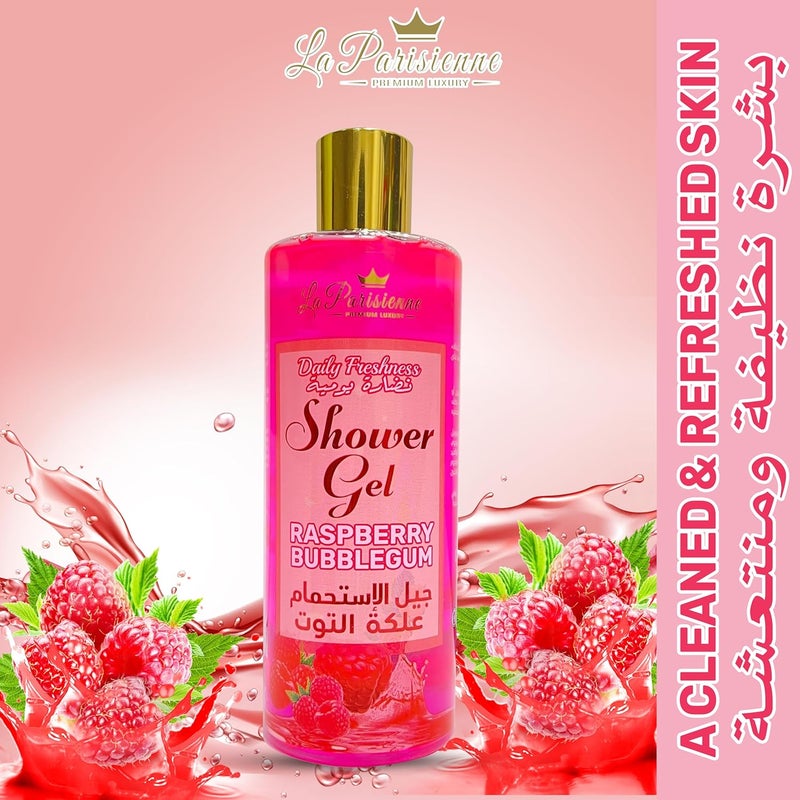 ECOLYTE+ La Parisienne Premium Luxury Shower Gel - Raspberry Bubblegum, 500 ml - Image 4