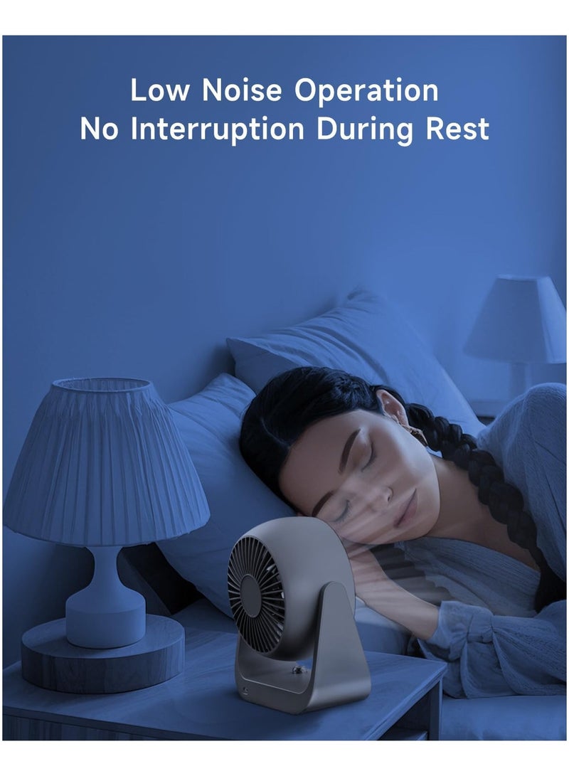 Portable Desk Fan with Smart LED Display, 100 Speed Levels Table Fan with 4000mAh Battery, Adjustable Angle, Quiet Operation For Bedroom Home Office Desktop Travel