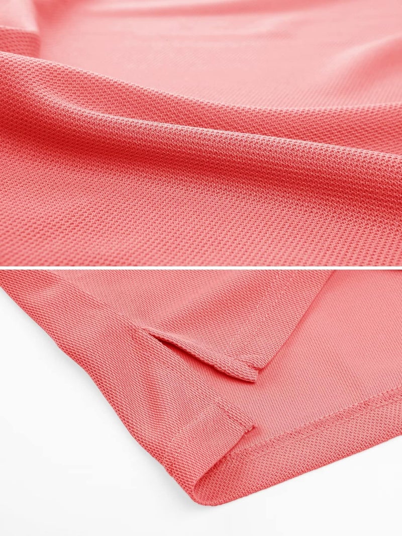 MAGCOMSEN Polo Shirts for Men Short Sleeve Quick Dry Golf Work Shirts Casual Shirt Watermelon Red L - Image 4