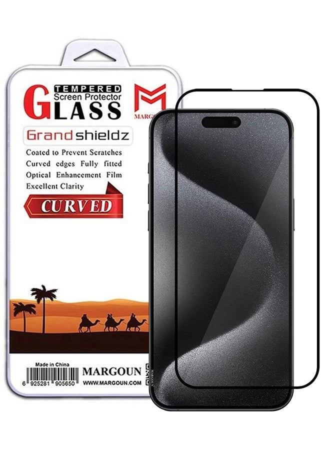 MARGOUN iPhone 15 Pro Max Screen Protector Scratch And Shatter Resistant Anti Bubble HD Glass Clear - Image 1