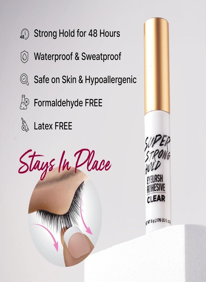 i.Envy i•ENVY Super Strong Hold Eyelash Adhesive, Waterproof, 48-Hour Long-Lasting Lash Glue, Latex-Free, Hypoallergenic, Quick-Drying with Brush-On Applicator for Strip Lashes (Clear, 2 Pack) - Image 2