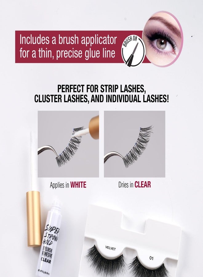 i.Envy i•ENVY Super Strong Hold Eyelash Adhesive, Waterproof, 48-Hour Long-Lasting Lash Glue, Latex-Free, Hypoallergenic, Quick-Drying with Brush-On Applicator for Strip Lashes (Clear, 2 Pack) - Image 3