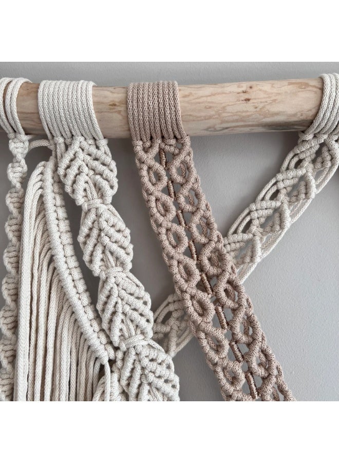 Antikiano An elegant handmade macrame piece, carefully crafted from natural cotton threads. It combines simplicity and beauty in a modern bohemian design. Featuring balanced knots and fine details, it adds a unique artistic touch to any space. Perfect for decorating walls in bedrooms, living rooms, or hallways, and also makes a special gift for lovers of handmade decor and boho style. - Image 3