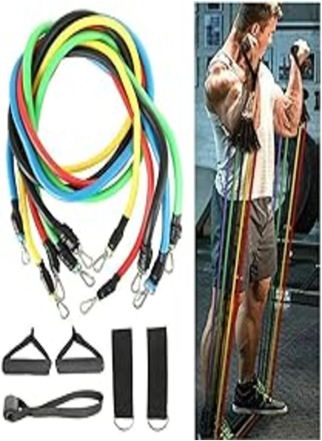 SportQ SportQ Resistance Stackable Set Up To 100 lbs Tube Resistant For Indoor Outdoor Exercise Weight Lifting Yoga Pilates Exercise Stretch Fitness Gym 