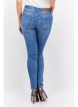 ESPRIT Women Skinny Fit Mid Rise Stretch Jeans, Light Blue  - Image 3