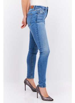 ESPRIT Women Skinny Fit Mid Rise Stretch Jeans, Light Blue  - Image 2