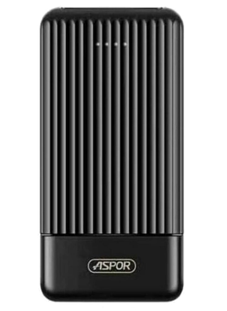 Aspor ASPOR A323 باور بانك 10000 مللي أمبير، ثنائي منافذ USB A باور بانك / 2 مدخل 2 مخرج  - Image 1