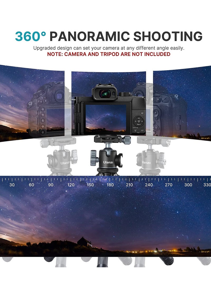 Excefore Tripod Ball Heads for 1/4 Tripod, U-80L Camera BallHead Metal Mini Ball Head 360 Degree Rotating Panoramic Arca Quick Release Plate  Cold Shoe, for DSLR Camera Camcorder Tripod Monopod Slider - Image 4