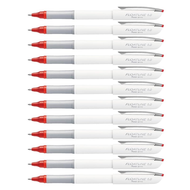 Pentel Floatune Rollerball, 1.0mm Bold Point, Red Ink, Box of 12 (BY110-B) - Image 1