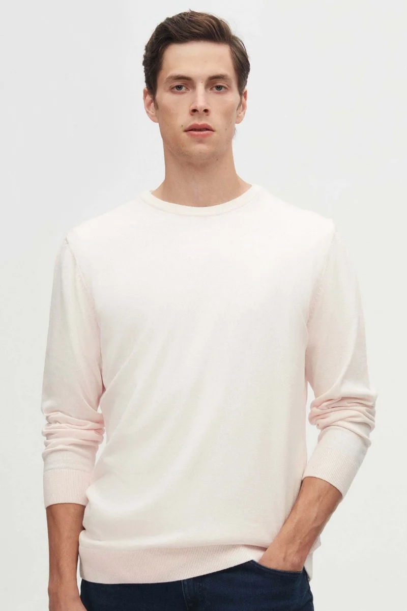 D'S DAMAT D'S Groom Ds Groom Regular Fit Powder Non-Pilling Crew Neck Knitwear Sweater 5HF06ORT12004