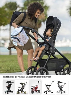 Occuwzz Baby stroller hanging bag multifunctional universal large capacity storage buckle hanging bag easy to carry suitable for baby stroller bicycle scooter handlebar  - Image 3