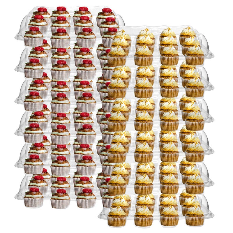 Hedume 12 Pack Cupcake Carrier 12 Counts Stackable Cupcake Boxes Clear Cupcake Container with Detachable Lid for Cupcakes Muffin BPAfree