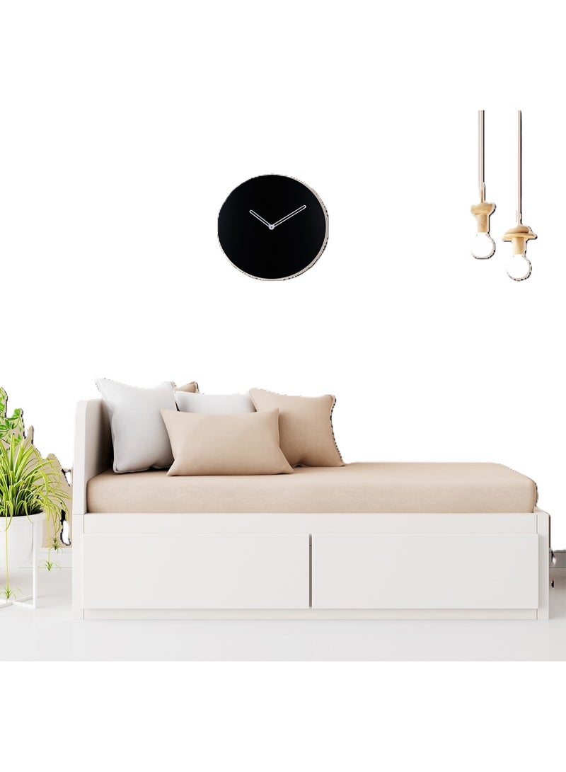 Peachy Loops Round Wall Clock - Black - Image 3