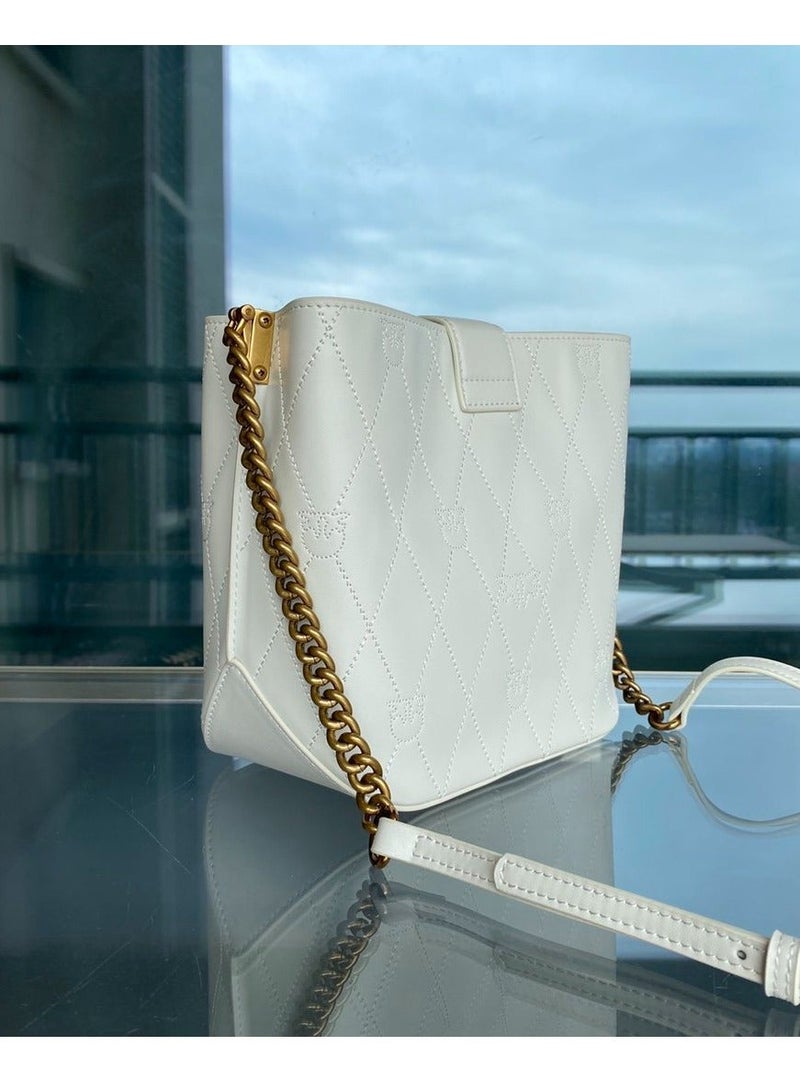 Pinko Bucket-shaped Embossed Crossbody Shoulder Bag 21*15*9.5cm - Image 3