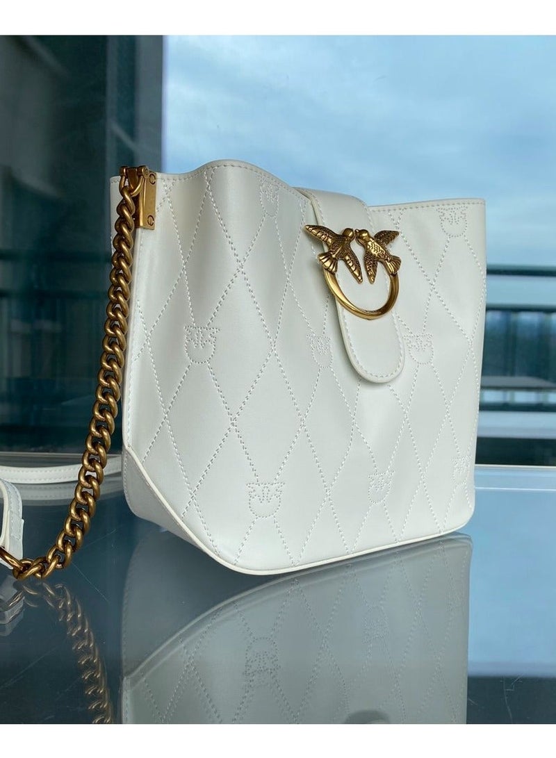 Pinko Bucket-shaped Embossed Crossbody Shoulder Bag 21*15*9.5cm - Image 2