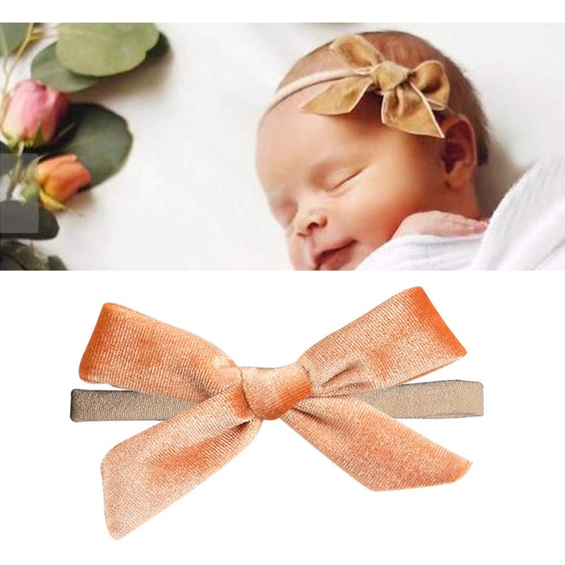 inSowni 15 Pack Solid Velvet Bow Super Stretchy Nylon Headbands Hairbands Accessories for Baby Girls Toddlers Newborns Infants Kids - Image 3
